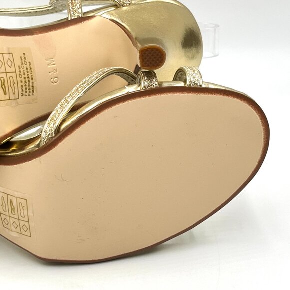 Touch‎ Ups Womens Size 6.5 Fran Gold Strappy Dress Sandals Heels Shoes - Picture 10 of 13